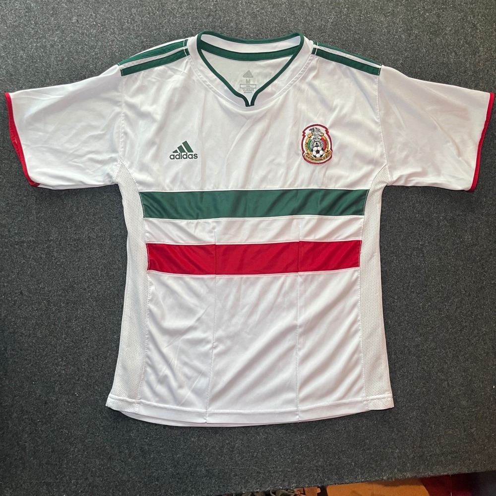Adidas Soccer Jersey Mens Medium White Excellent Mexico FMF Away Climalite Top - Picture 4 of 7